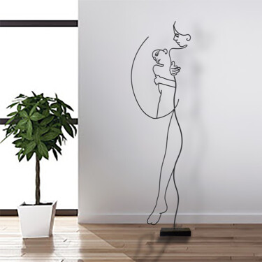 Sculpture intitulée "Donna allo specchio" par Giancarlo Morandi, Œuvre d'art originale, Métaux