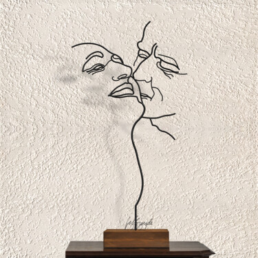 Sculpture titled "Un filo per l'affet…" by Giancarlo Morandi, Original Artwork, Wire