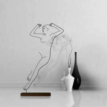 Sculpture intitulée "Donna che dorme" par Giancarlo Morandi, Œuvre d'art originale, Fil de fer