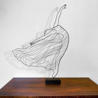 Sculpture intitulée "Volteggiare" par Giancarlo Morandi, Œuvre d'art originale, Fil de fer
