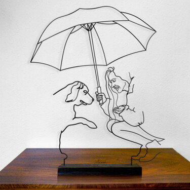 Escultura titulada "Pioggia" por Giancarlo Morandi, Obra de arte original, Alambre