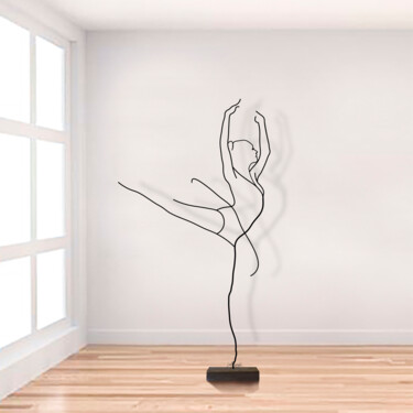 Sculpture intitulée "Danza" par Giancarlo Morandi, Œuvre d'art originale, Fil de fer