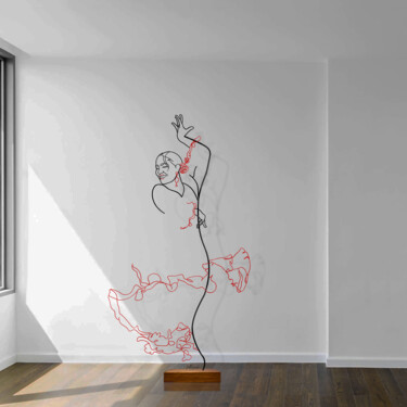 Скульптура под названием "Olè!" - Giancarlo Morandi, Подлинное произведение искусства, проволочный