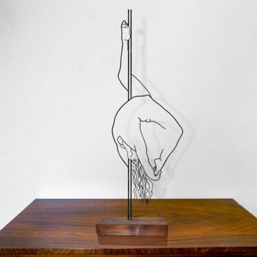 Skulptur mit dem Titel "Un palo … Un filo" von Giancarlo Morandi, Original-Kunstwerk, Draht