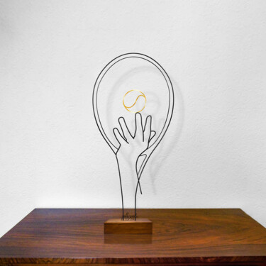 「Match Point」というタイトルの彫刻 Giancarlo Morandiによって, オリジナルのアートワーク, ワイヤー