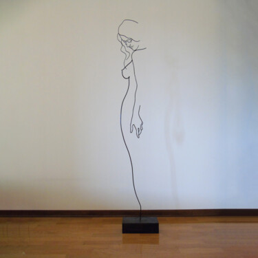 Skulptur mit dem Titel "Un filo un profilo" von Giancarlo Morandi, Original-Kunstwerk, Draht