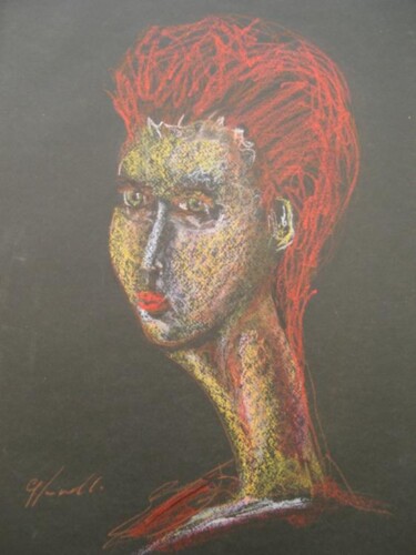 Painting titled "volto" by Giancarlo Siniscalchi, Original Artwork