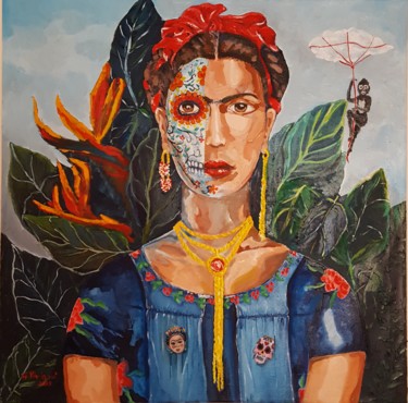 Painting titled "Frida at All Saints…" by Gian Carlo Viviani, Original Artwork, Oil