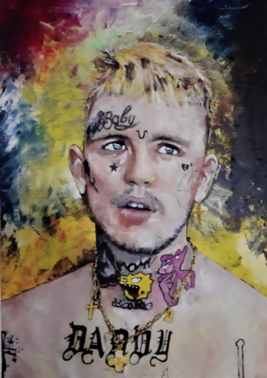 Schilderij getiteld "Lil Peep The Rapper" door Gian Carlo Viviani, Origineel Kunstwerk, Olie