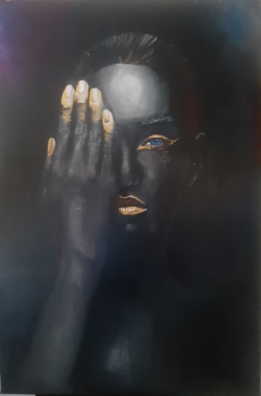 Картина под названием "Black and gold" - Gian Carlo Viviani, Подлинное произведение искусства, Масло Установлен на Деревянна…