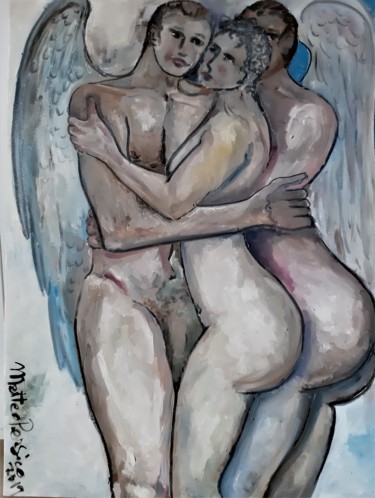 Painting titled "Angels" by Gian Carlo Viviani, Original Artwork, Oil