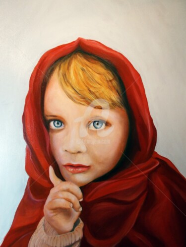 Картина под названием "Bimba afghana" - Giancarlo Turchini, Подлинное произведение искусства, Масло