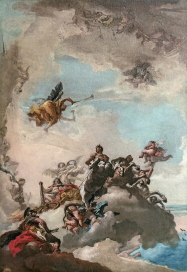 Peinture intitulée "Le triomphe d'Hercu…" par Giandomenico Tiepolo, Œuvre d'art originale, Huile