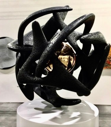 Sculpture titled "Sfera Quantica" by Gianfranco Meggiato, Original Artwork, Bronze