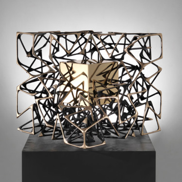 Sculpture intitulée "Cubo con Cubo" par Gianfranco Meggiato, Œuvre d'art originale, Bronze