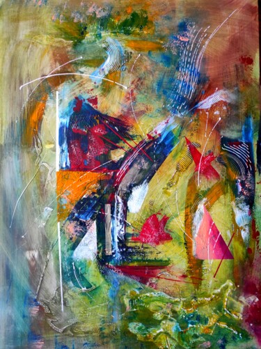 Картина под названием "Astral Journey" - Giango, Подлинное произведение искусства, Акрил Установлен на Деревянная панель