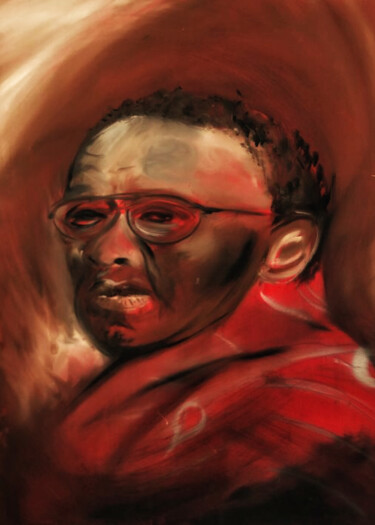 Painting titled "Credo Mutwa" by Gianluca Fascetto, Original Artwork, Oil