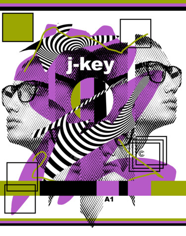 Printmaking titled "J-KEY" by Gianluca Ferreri, Original Artwork, Digital Print