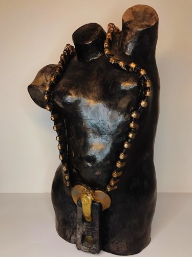 Sculpture titled "venere con cerniera" by Gianluca Botti, Original Artwork, Terra cotta