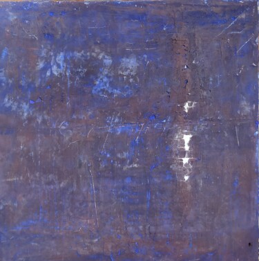Painting titled "Crepa nel blu profo…" by Gianluigi Golfetto, Original Artwork, Chalk Mounted on Wood Stretcher frame