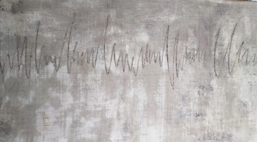 Pittura intitolato "Firma lunare" da Gianluigi Golfetto, Opera d'arte originale, Gesso Montato su Telaio per barella in legno