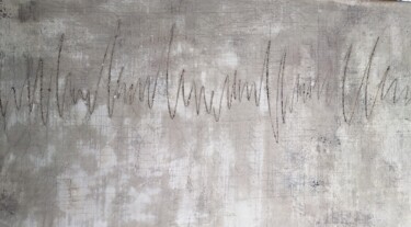 Peinture intitulée "Firma lunare" par Gianluigi Golfetto, Œuvre d'art originale, Craie Monté sur Châssis en bois