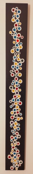 Sculpture titled "Totem" by Gianluigi Golfetto, Original Artwork, Clay Mounted on Wood Panel