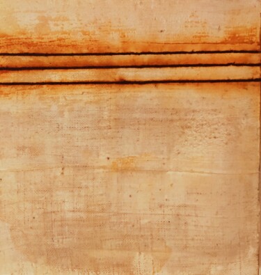 Malerei mit dem Titel "Righe in ruggine" von Gianluigi Golfetto, Original-Kunstwerk, Kreide Auf Keilrahmen aus Holz montiert