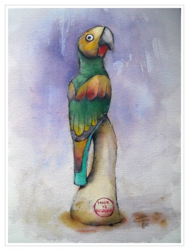 Painting titled "Carlito...born in E…" by Gianluigi Punzo, Original Artwork, Watercolor