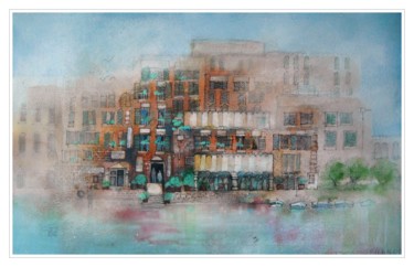 Painting titled "Imma's Hotel" by Gianluigi Punzo, Original Artwork, Watercolor