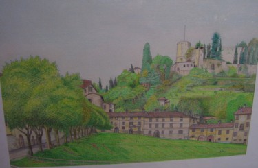 Pittura intitolato "Bergamo - Città Alt…" da Gianluigi Riva, Opera d'arte originale, Olio