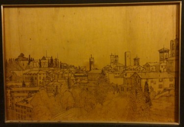 Zeichnungen mit dem Titel "Bergamo - Citta Alt…" von Gianluigi Riva, Original-Kunstwerk, Andere