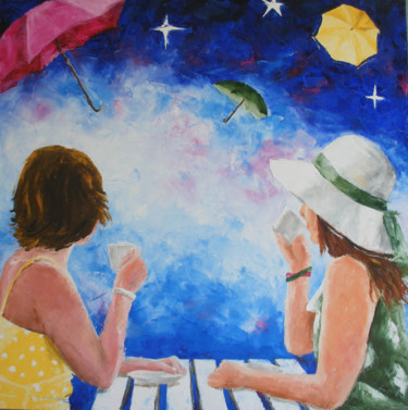 Картина под названием "Cafè" - Gianna Bucelli, Подлинное произведение искусства, Масло