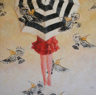 Pintura intitulada "Io volo con le Upupe" por Gianna Bucelli, Obras de arte originais, Óleo