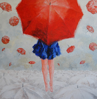 Pittura intitolato "Io volo" da Gianna Bucelli, Opera d'arte originale, Olio