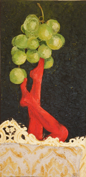 Painting titled "Toccando l'Uva bian…" by Gianna Bucelli, Original Artwork, Oil