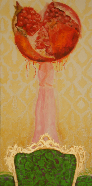 Pittura intitolato "Toccando la Melagra…" da Gianna Bucelli, Opera d'arte originale, Olio