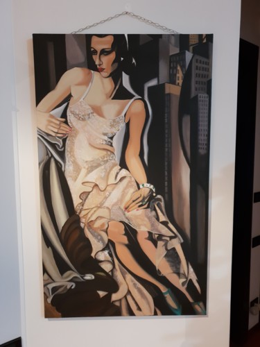 Painting titled "Ritratto di Mrs All…" by Gianni Cuscianna, Original Artwork, Oil