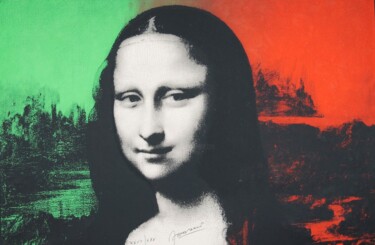 Prenten & gravures getiteld "Mona Lisa Italiana" door Gianni Fornaresio, Origineel Kunstwerk, Zeefdruk