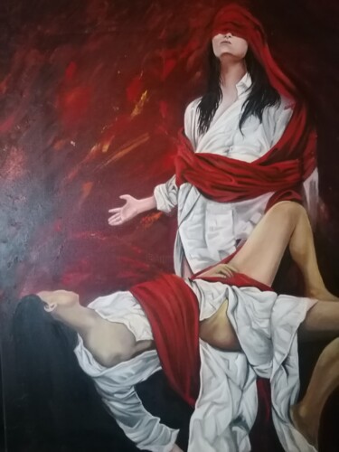Pittura intitolato "La carità" da Gianni Iviglia, Opera d'arte originale, Olio