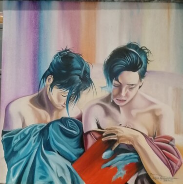 Painting titled "Le sorelle" by Gianni Iviglia, Original Artwork, Oil