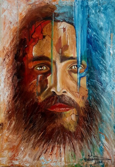 Schilderij getiteld "Cristo" door Gianni Iviglia, Origineel Kunstwerk, Olie