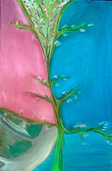 Pittura intitolato "L'albero della Vita" da Gianni Mameli - Algoritmo, Opera d'arte originale, Olio