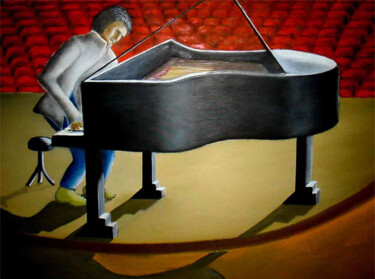 Malerei mit dem Titel "Sound-Check" von Gianni Mameli - Algoritmo, Original-Kunstwerk, Öl