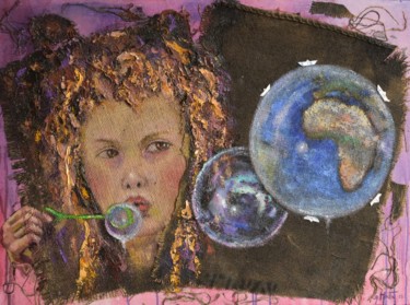 Pittura intitolato ""Il mio Mondo"" da Gianni Mattu, Opera d'arte originale, Acrilico