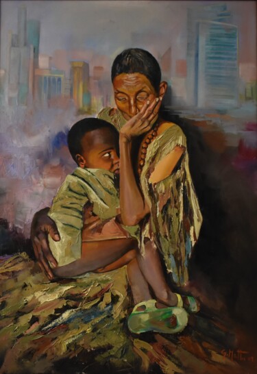 Solitudine Peinture intitulée "Solitudine" par Gianni Mattu, Œuvre d'art originale, Huile