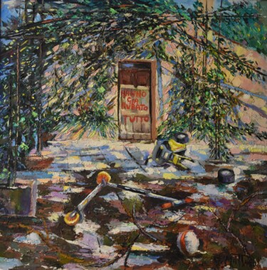 Painting titled ""Hanno già rubato t…" by Gianni Mattu, Original Artwork, Acrylic
