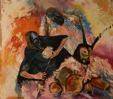Pittura intitolato "Boes e merdules" da Gianni Mattu, Opera d'arte originale, Acrilico