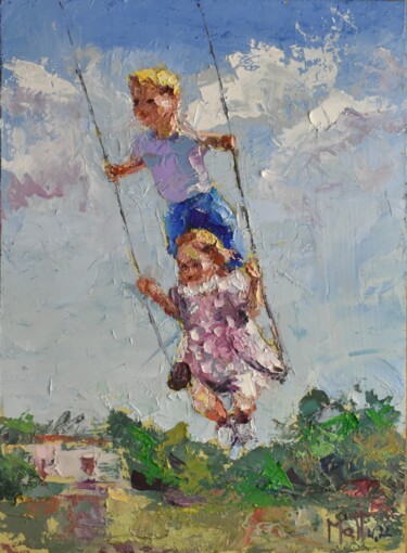 Pittura intitolato "Volare" da Gianni Mattu, Opera d'arte originale, Olio