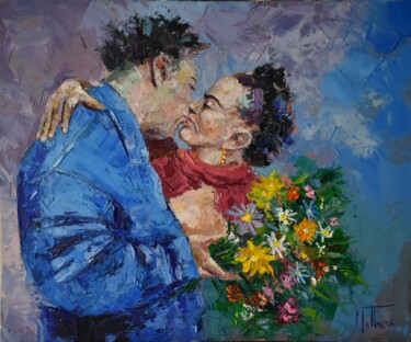 Painting titled "Frida and Diego in…" by Gianni Mattu, Original Artwork, Oil